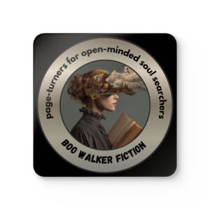 page-turners coaster set (woman reading image)