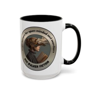Coffee Mug w page-turners (a woman reading image) logo (15oz)