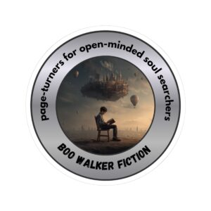 page-turners sticker (a boy reading image) 3x3
