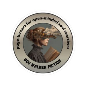 page-turners sticker (a woman reading image) 3x3
